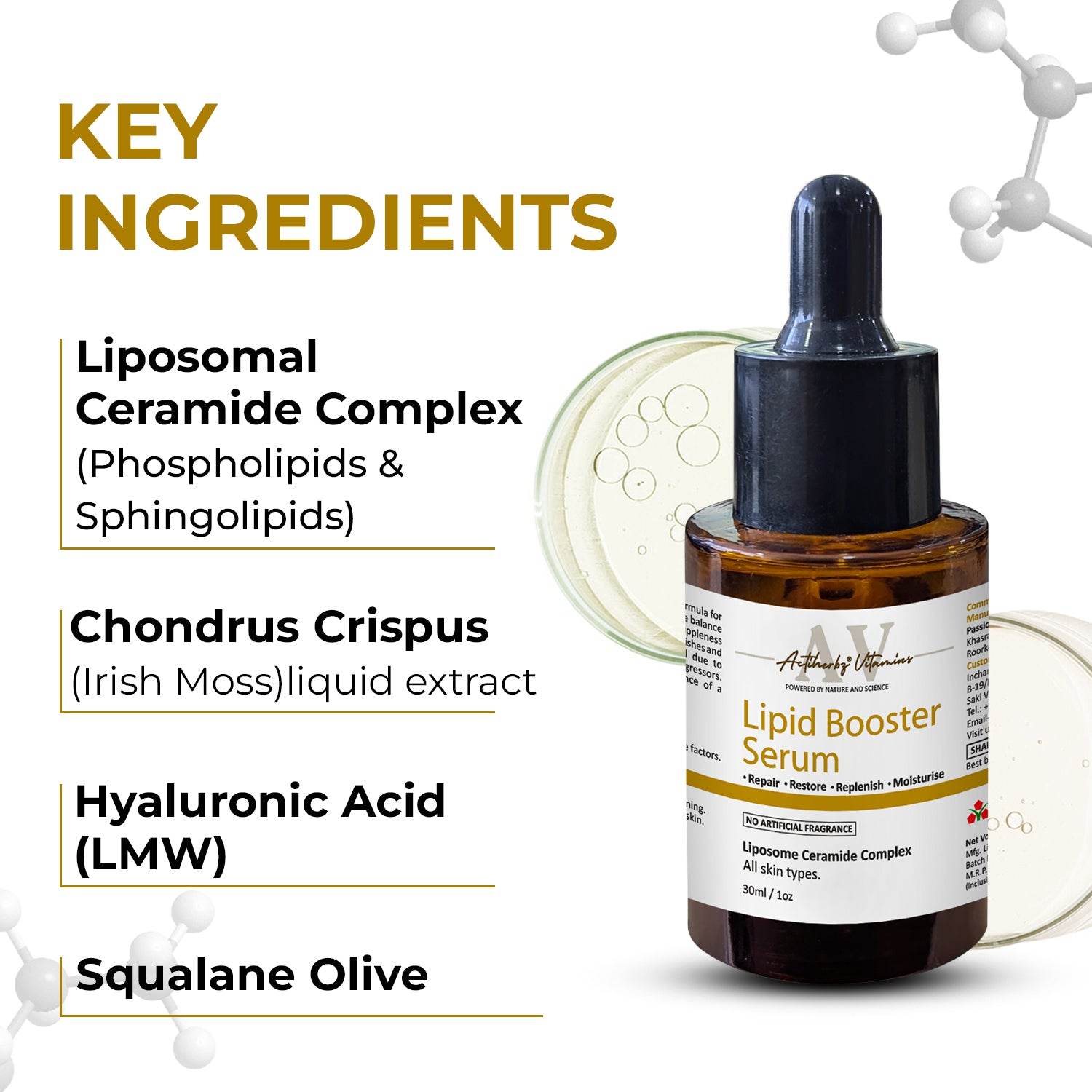 ACTIHERBZ vitamins Lipid Booster Face Serum | Skin Repairing