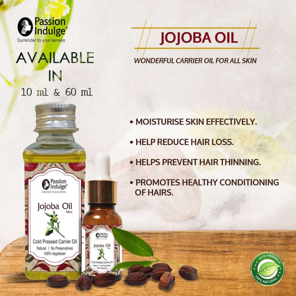 Jojoba Carrier Oil 10ml for Hair Growth | Reduces Hair Loss | Dandruff and Scalp Disorders | Help Prevent Hair Thinning | Natural & Vegan