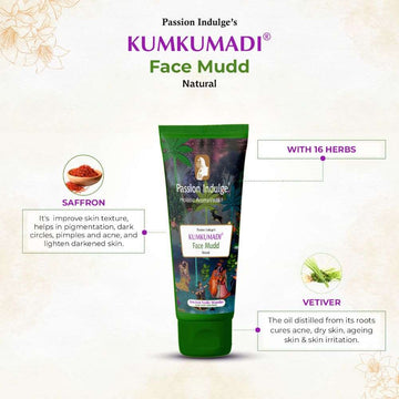 Kumkumadi Face Mudd Pack For Glowing & Shine Skin | Brightening | Anti-Aging |  Face Pack with Saffron, Vetiver & 16 Herbs | Natural & Ayurvedic | All Skin Type 100gm