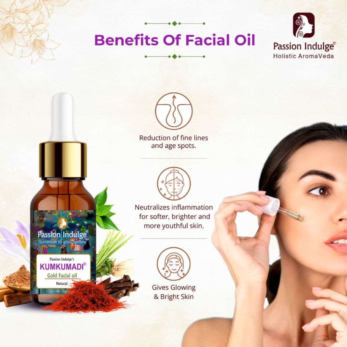 Kumkumadi Facial Oil 10ml & Cleanser 100ml For Glowing Skin | Shine & Brightness | Anti Ageing | Anti Wrinkle | Pigmentation | With Saffron, Vetiver & 16 Herbs | Natural & Ayurvedic | for all Skin Type
