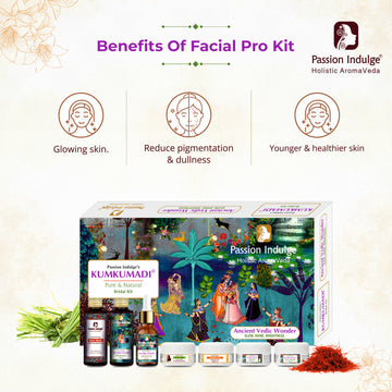 Kumkumadi 7 Star Facial Kit | Glowing Skin, Skin Shining  & Skin Brightening | Anti Aging | Anti Wrinkle | Saffron, Vetiver &16 Herbs with Vitamin C| Moisturizing | Provide Nutrition |Natural & Ayurvedic | All Skin Type
