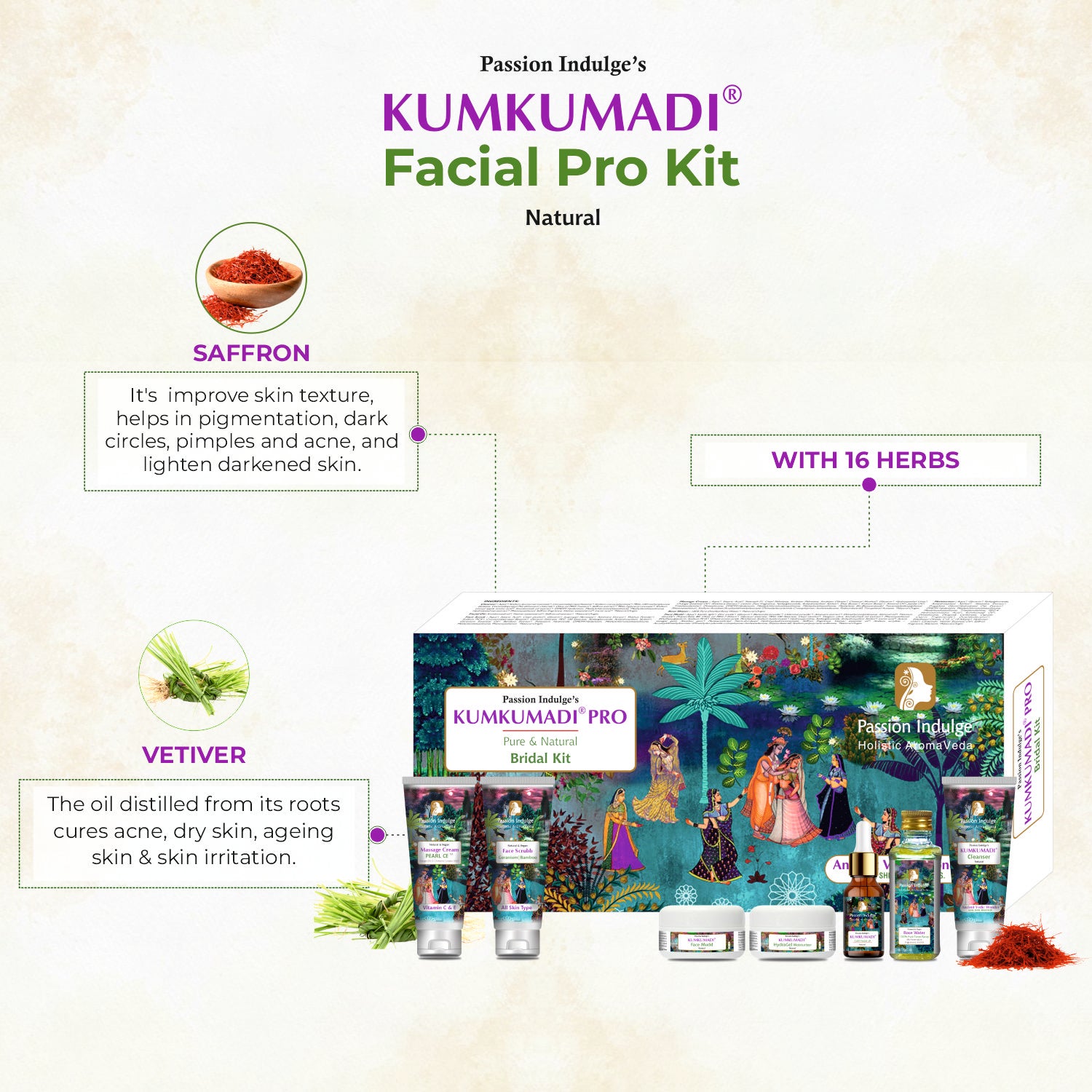 Kumkumadi Pro-Bridal Facial Kit | Pure and Natural | For Skin Shine an