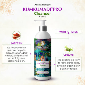 Professinal Skin glowing face cleanser KUMKUMADI PRO - 500 ml |Glowing Skin & Pigmentation | With Saffron, Vetiver & 16 Herbs| Suitable for All Skin Types