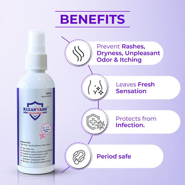 Kleanvash Natural Intimate Wash-100 ml | Expert Hygiene Wash for Women | Maintains pH Balance |Suitable for all skin type