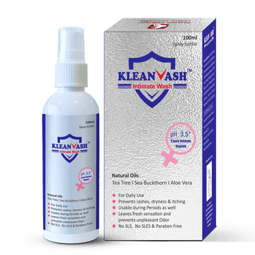 Kleanvash Natural Intimate Wash-100 ml | Expert Hygiene Wash for Women | Maintains pH Balance |Suitable for all skin type