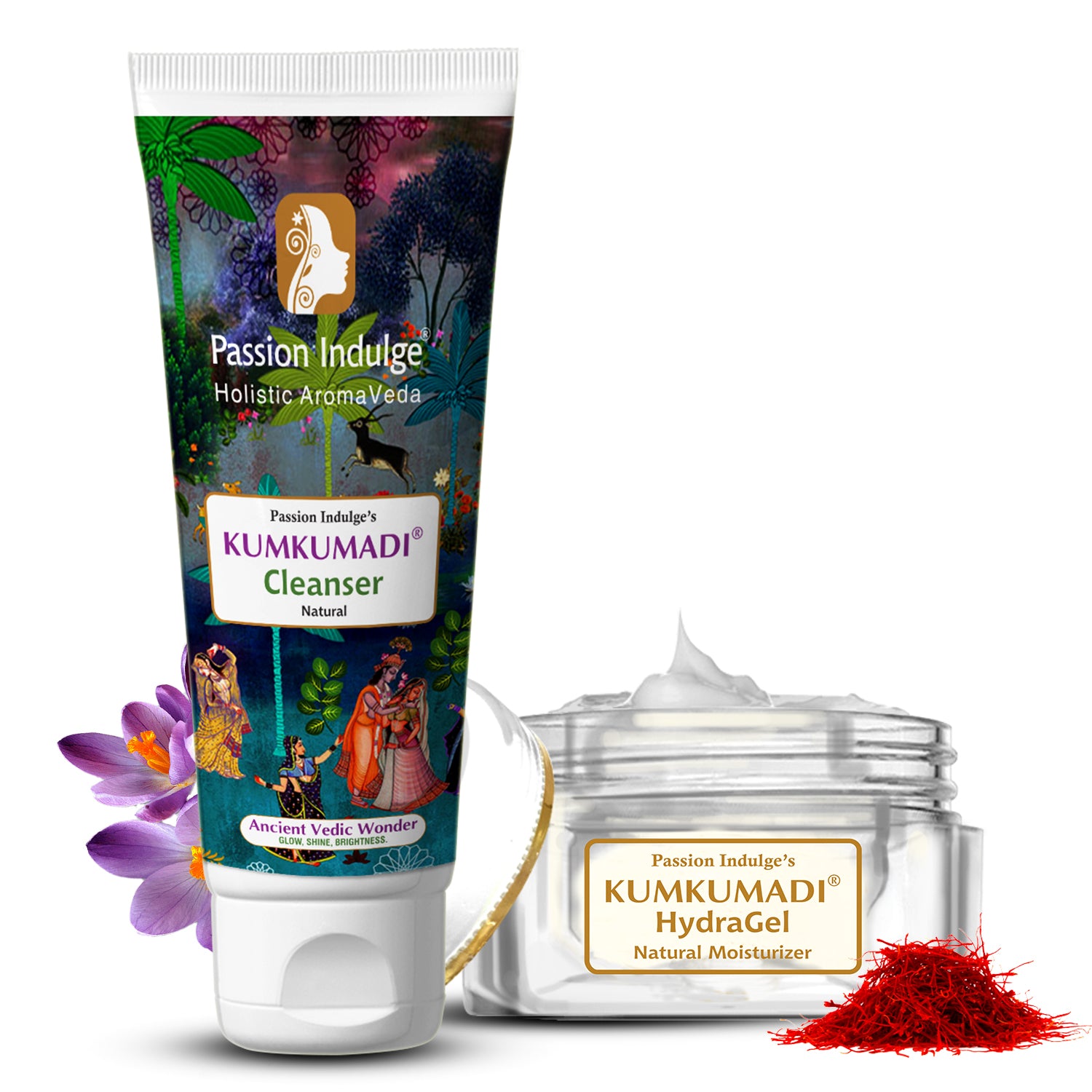KUMKUMADI スキンケアセット Daily Glowing Kumkumadi Booster Combo - Kumkumadi Cleanser, Serum & Mo