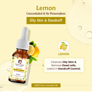 Lemon Essential Oil for Removes Dead Skin Cells | Rejuvenates dull skin | Useful in Hair Dandruff Control - 10ml