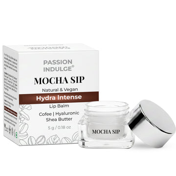 Passion Indulge Mocha Sip Lightweight Coffee Extract Lip Balm | Deep Moisturizing & Nourishing Care for Dry & Chapped Lips | Shea Butter & Hyaluronic Acid, 5g