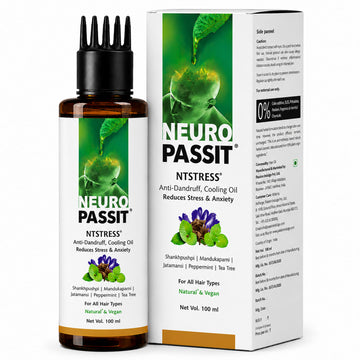 Natural Neuropassit NTstress Hair fall control & Cooling oil, Reduce Stress & Anxiety | Anti Dandruff | Promote Good Sleep | Hair Oil | Natural & Vegan | All Hair Type - 100ml