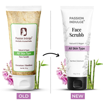 Bamboo Face Scrubb for Dirt, Blackheads and Acne Removal | Remove Dead Skin Cells | Tan Removal | Glowing Skin | Deep Pore Cleansing | All Skin Types - 60gm