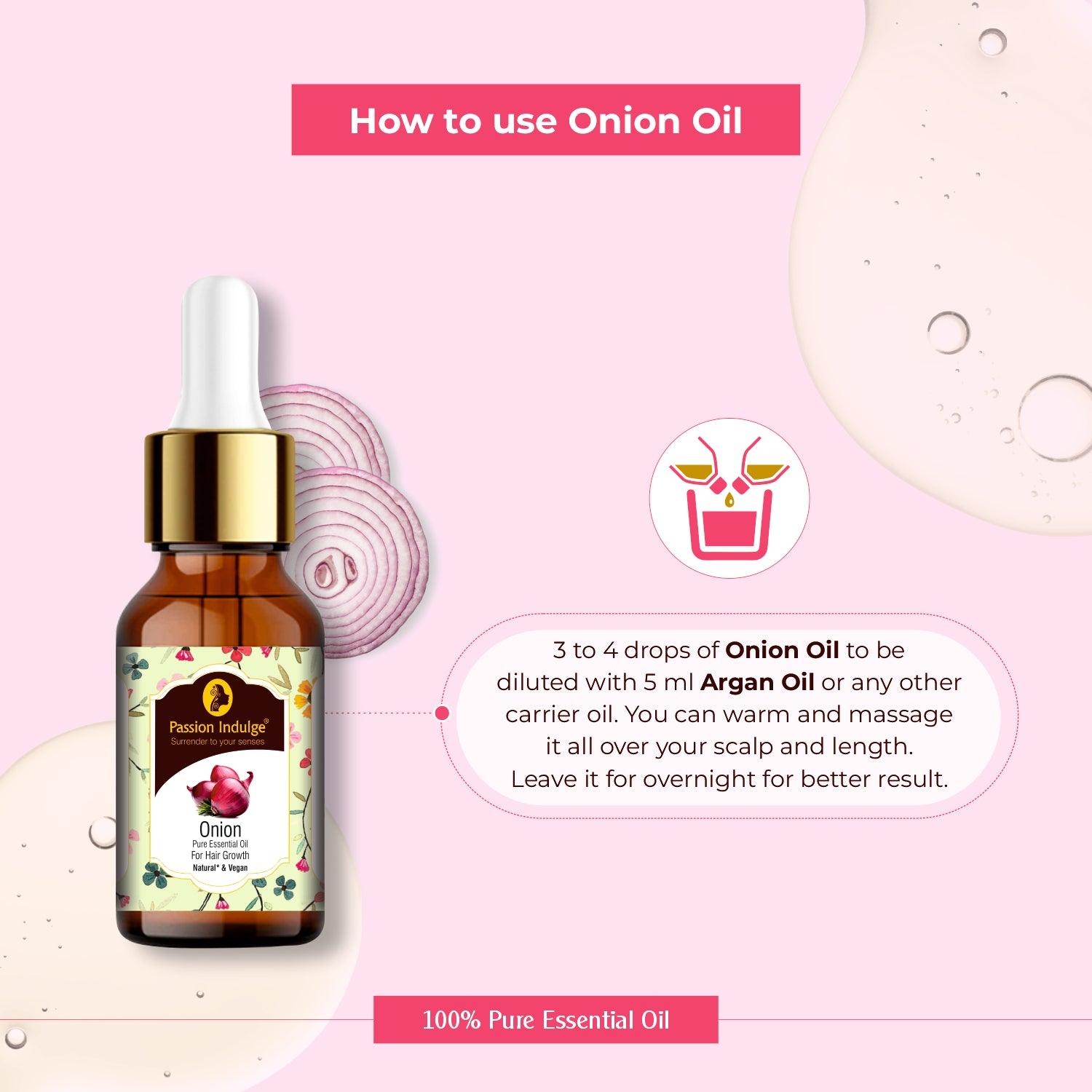 Onion Essential Oil | Helps for Hair Growth And Hair Fall Control | Natural & Vegan | All Hair Type - 10ml - passionindulge