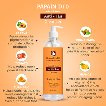 Professional Papain Anti-tan Pro Face Cleanser For Salon - 500 ml |  Dead skin removal | Suitable for All Skin Types
