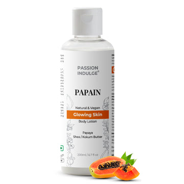 Papain Body Lotion | Glowing Skin | Natural & Vegan | Ayuvedic- 200ml (Buy 1 Get 1 Free)