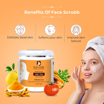 Professional Face Scrubb PAPAIN D10 PRO - 500 gm |Face  Scrub for Tan removal| Detan Scrubb |
