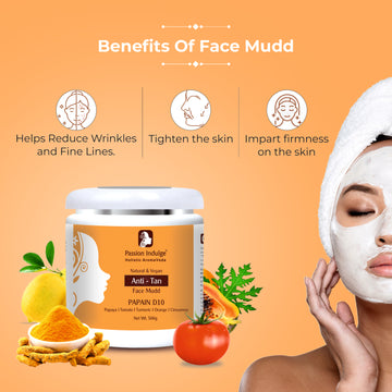 Professional Face Mudd PAPAIN D10 PRO- 500 gm |Face Mask for Tan removal
