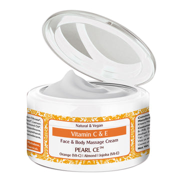 Массажный крем Natural Pearl CE 250 г для глубокого питания и увлажнения | Витамины C и E | Полезен для лица и тела | Натуральный и веганский