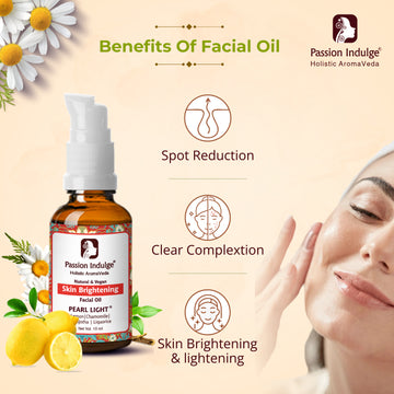 Pearl Light Facial Oil 10ml For Spot Reduction | Skin Brightening & lightening | Clear Complexion | Natural & Vegan | Ayurvedic | All Skin Type