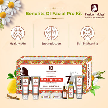 Набор для лица Pearl Light 7 Star Pro для осветления и сияния кожи с лимоном, ромашкой, манджиштой и лакрицей | Все типы кожи | Натуральный и веганский | профессиональный набор | осветление кожи | уменьшение пигментных пятен | 7 шагов