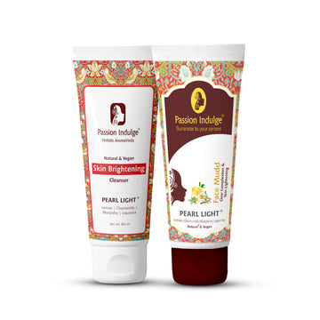 Pearl Light Cleanser 100ml & Face Mudd 100gm For Dark Spots Reduction | Skin Brightening & Lightening  | Glowing Skin | Natural & Vegan | Ayurvedic