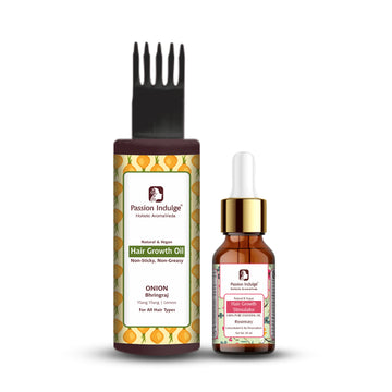 Hair Fall Control & Hair Growth Combo Kit - With Onion Essential Oil Activator 10ml & Onion & Bhringraj Hair Growth Oil 100ml