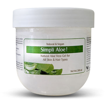 Simpli Aloe Vera Multipurpose Natural Gel 200ml | Coolant | Deep Hydration | Redness | Acne for all Skin & Hair Type | Vegan