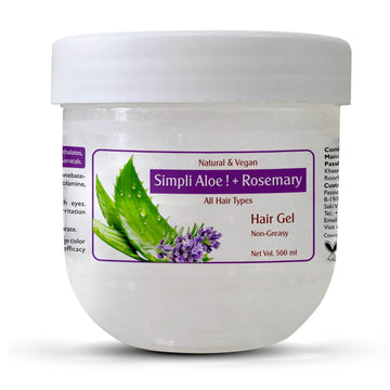 Passion Indulge Simpli Aloe+ Rosemary Hair Gel 500ml | Infused with Aloe Vera & Rosemary Oil for Stronger, Healthier Hair | All Hair Types