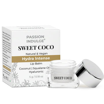 Passion Indulge Sweet Coco Lightweight Coconut Lip Balm | Soothing, Moisturizing & Nourishing Care for Dry & Chapped Lips | Olive Squalane & Hyaluronic Acid, 5gm