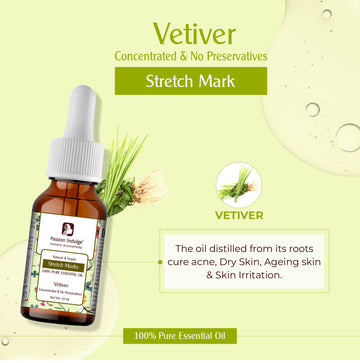 Vetiver Essential Oil 10ml For Stretch Marks | Natural & Vegan | All Skin Type