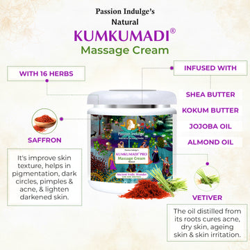 Professional Kumkumadi Oil Face Massage Cream - PRO - 500 gm | With Kumkumadi Tailam for Glowing Skin