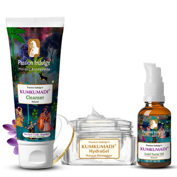 Daily Glowing Kumkumadi Booster Combo - Kumkumadi Cleanser, Serum & Moisturizer
