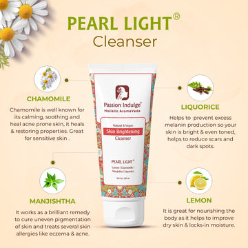 پاک کننده نور مروارید 100 میلی لیتر برای کاهش لکه های تیره | روشن کننده و روشن کننده پوست | پوست درخشان | طبیعی و گیاهی | آیورودا