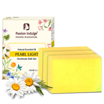 Handmade Bath Bar Soap Pearl Light - each 100gm  | Natural & Vegan | Aromatherapy  | Peta Certified (Pack of 3)