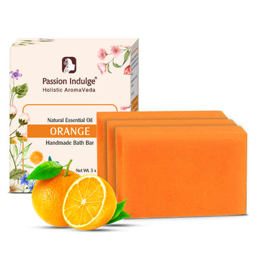 Мыло для ванны ручной работы «Апельсин» — по 100 г | Натуральное и веганское | Ароматерапия | Сертифицировано Peta (3 шт. в упаковке)