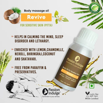 Revive Body Massage Oil 100ml for Muscles and Joints | Sleep Disorder | Calming Mind | Pain Relief | Sensitive Skin| Message oils |Therapy Oils | 100 % Natural | Aromatherapy | Ayurvedic & Vegan