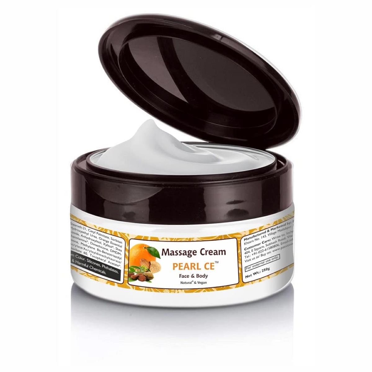Natural Pearl CE Massage Cream 250gm for Deep Nourishing & Hydration Cream | Vit C & E | Beneficial for Face and Body | Natural & Vegan