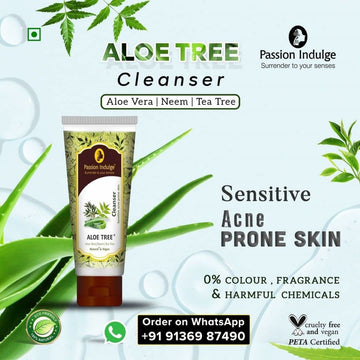 Aloe Tree Cleanser 100ml For Sensitive Acne & Prone Skin | Clear Acne & Blemishes | Pimples | Sensitive Skin | All skin Type | Natural & Vegan | Buy 1 Get 1 Free