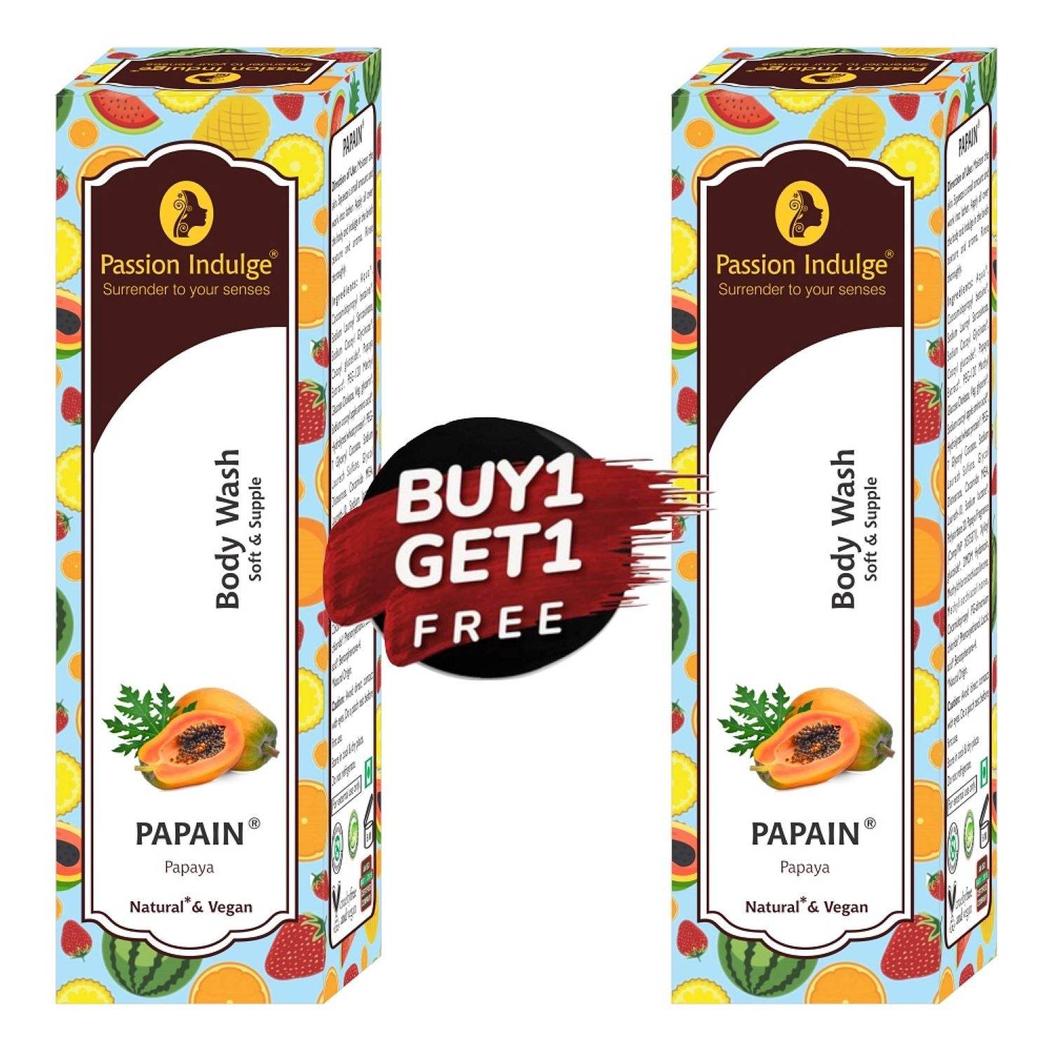 Papain Body Wash | Soft & Supple | Glowing & Nourishes the skin | Natural & Vegan 200ml | Buy 1 Get 1 Free - passionindulge